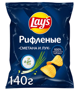 Чипсы "Lay's" Сметана и лук рифлёные 140 г